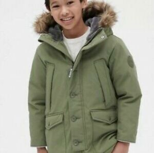 Gap ColdControl Ultra Max Parka Fax Fur Hood Winter Coat in Green, Size 5